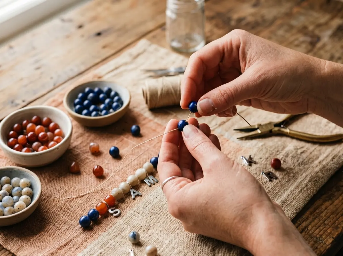 Ręczne tworzenie bransoletki z kamieni naturalnych