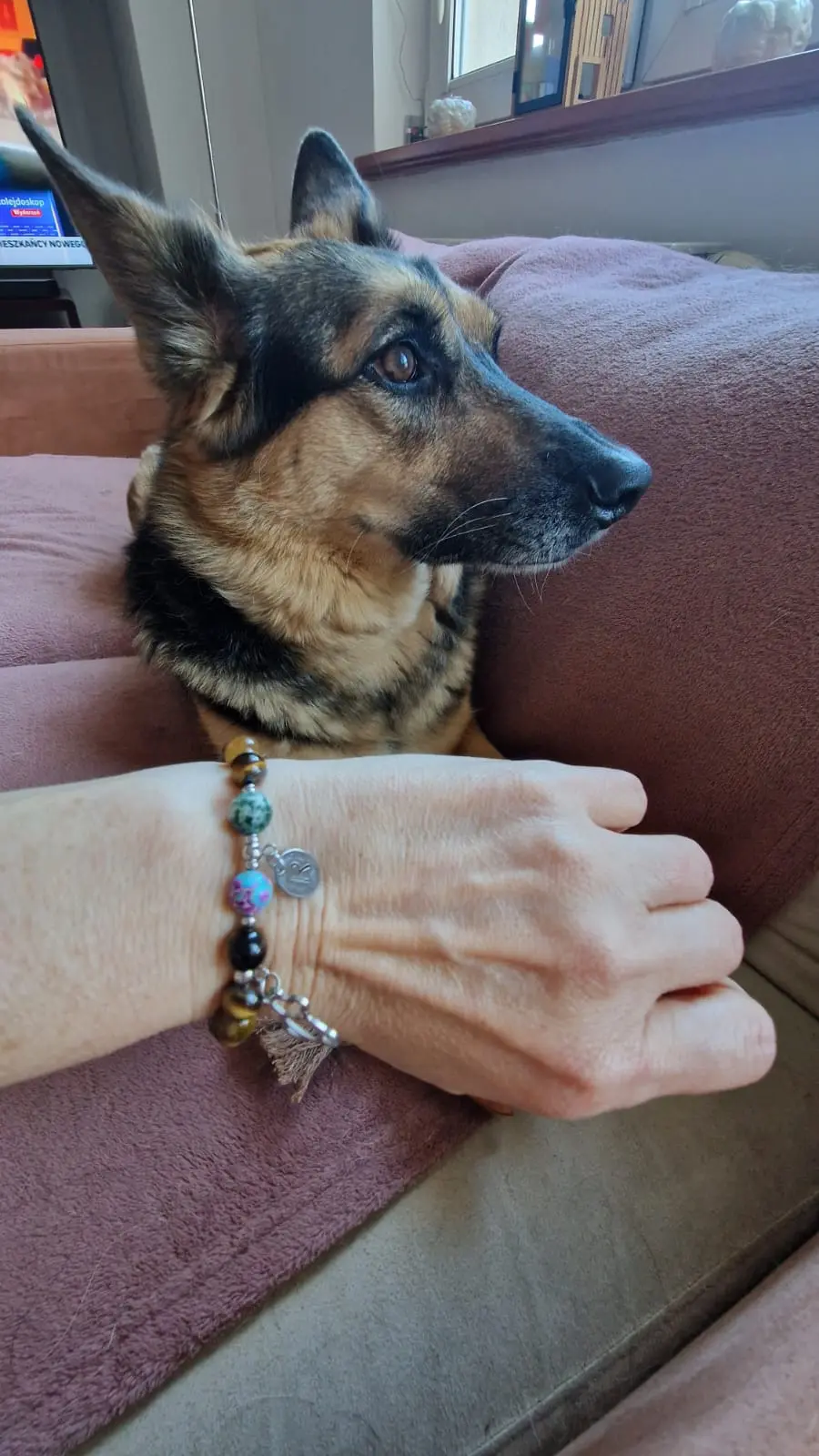 Adoptowana Rajka z właścicielką i bransoletką PET STORY